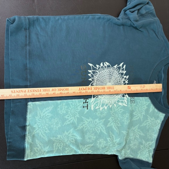 Anthropologie Sun Keep Daydream Sunflower Sweatshirt Womens M Blue Teal Art Boho - Picture 10 of 14